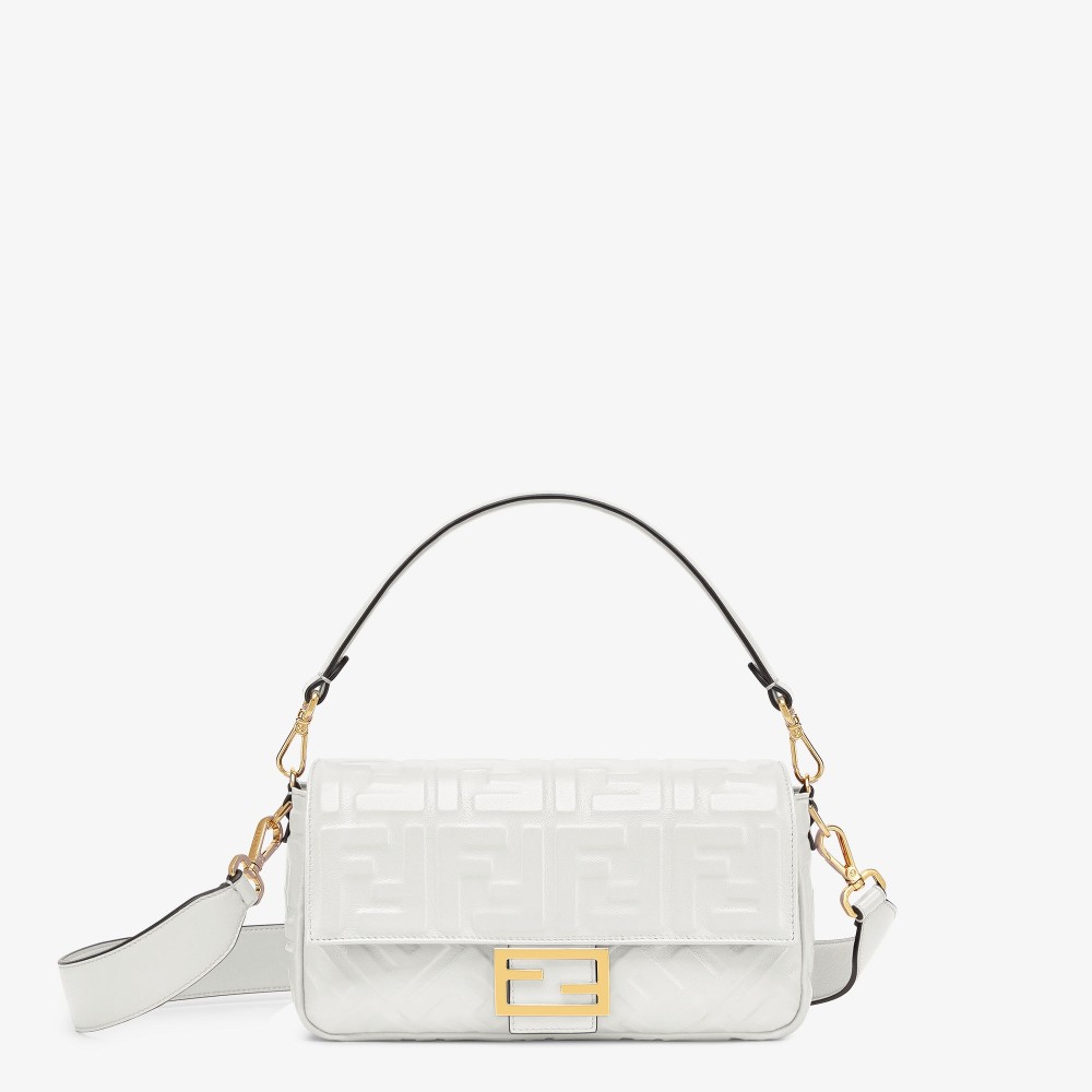 FENDI Baguette White leather bag