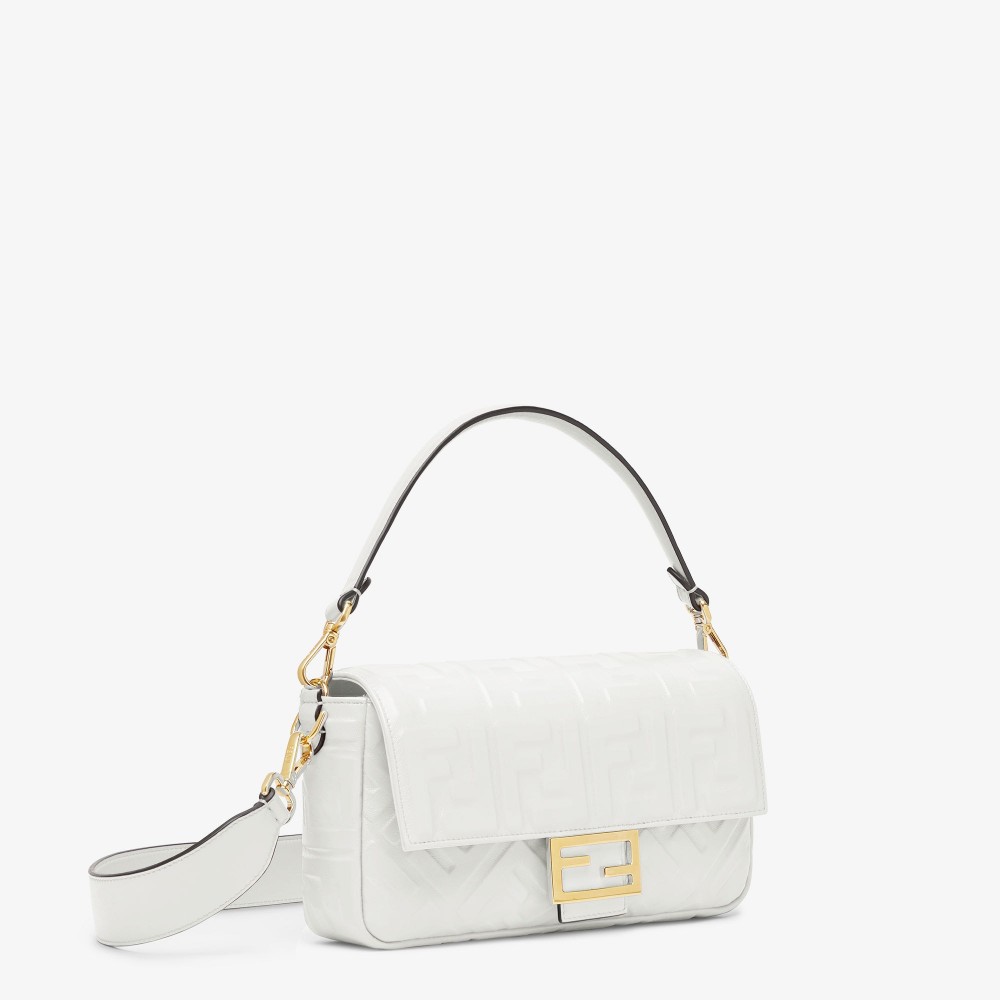 FENDI Baguette White leather bag